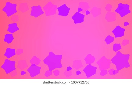 Many Good Looking Violet and Pink Stars of Different Size and Opacity on Pink Gradient Background