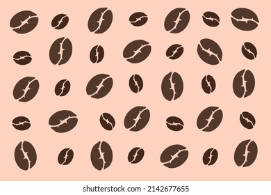 muchos granos de la ilustración del patrón de textura de café negro