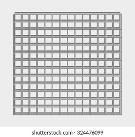 many gray jail bars on gray background