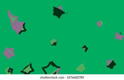 Many Green and Pink Stars of Different Size