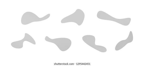 Many green and red gradient plastic abstract shapes. Set of stylish fluid forms in the form of drops. Vector illustration isolated on white background. 