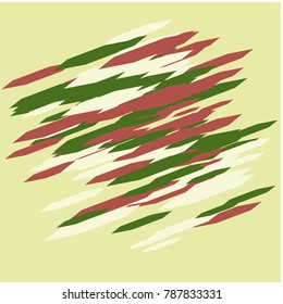 Many Green, Red and White Hexagons on Green Background