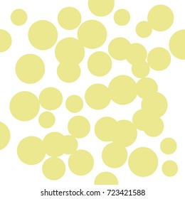 Many Green and Yellow Bubbles of Different Size on White Background