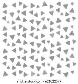 Many Grey Small Triangles on White Background