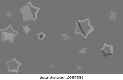 Many Grey Stars of Different Color Tone and Size
