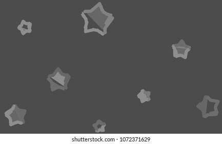 Many Grey Stars of Different Color Tone and Size