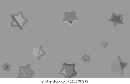 Many Grey Stars of Different Color Tone and Size