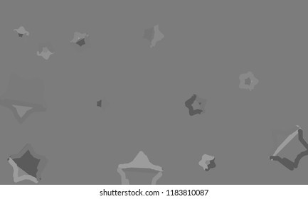 Many Grey Stars of Different Color Tone and Size