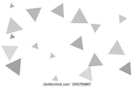Many Grey Triangles of Different Size on White Background