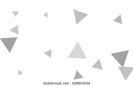 Many Grey Triangles of Different Size on White Background
