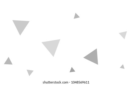 Many Grey Triangles of Different Size on White Background