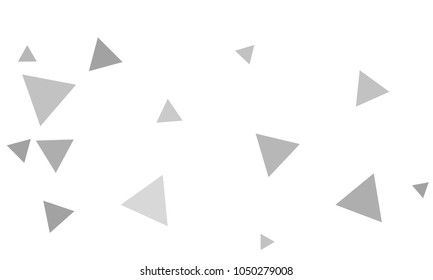 Many Grey Triangles of Different Size on White Background