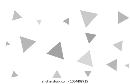 Many Grey Triangles of Different Size on White Background