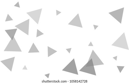 Many Grey Triangles of Different Size on White Background