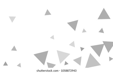 Many Grey Triangles of Different Size on White Background