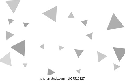 Many Grey Triangles of Different Size on White Background