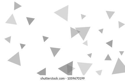 Many Grey Triangles of Different Size on White Background