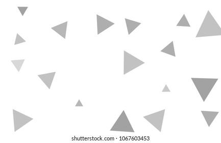 Many Grey Triangles of Different Size on White Background