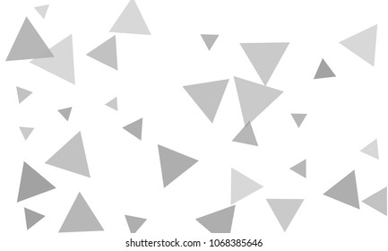 Many Grey Triangles of Different Size on White Background