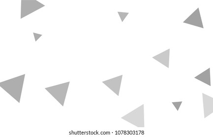 Many Grey Triangles of Different Size on White Background