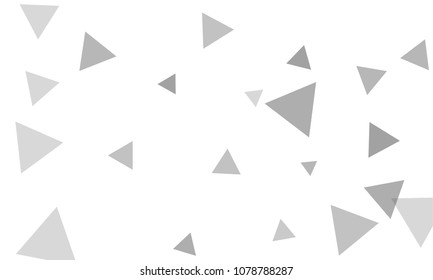 Many Grey Triangles of Different Size on White Background