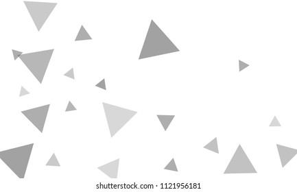 Many Grey Triangles of Different Size on White Background