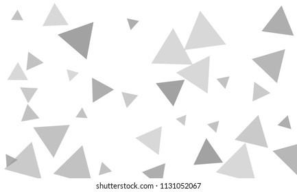 Many Grey Triangles of Different Size on White Background