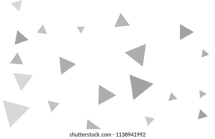 Many Grey Triangles of Different Size on White Background