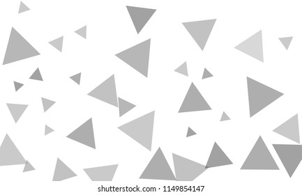 Many Grey Triangles of Different Size on White Background