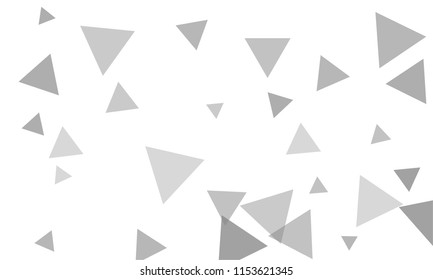 Many Grey Triangles of Different Size on White Background