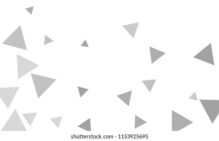 Many Grey Triangles of Different Size on White Background