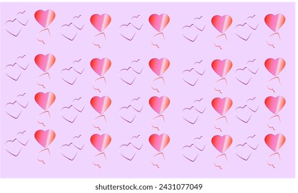 Many groups of 2 love frames clinging to each other and a red love gazing another love frame as background