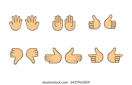 So many Hand sign vector illustration for use.