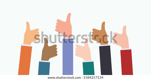 Many Hand Thumbs Good Feedback Like Stock Vector (Royalty Free) 1584257134