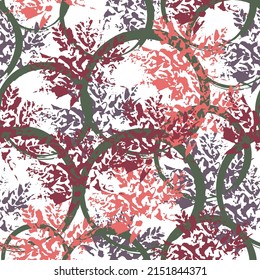 Many handmade ink leaves stamps scattered on white background. Hand drawn sketch foliage. Spring or summer background. Crazy beautiful watercolor pattern of leaves.