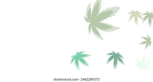 Many handmade ink leaves stamps scattered on white background. Black and white leaf blots. original creative illustration.