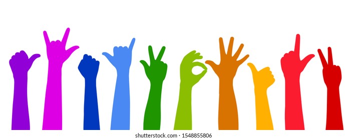 many-hands-gesticulate-different-symbols-vector-stock-vector-royalty