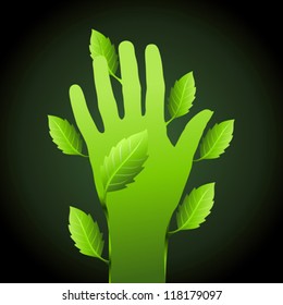 many hands standing for save green