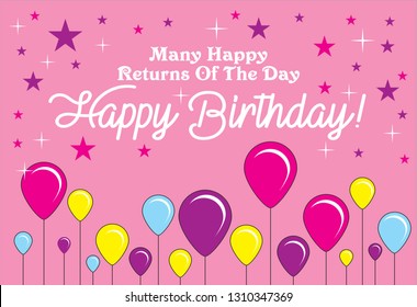 many happy returns of the day Happy birthday quotes background/template vector