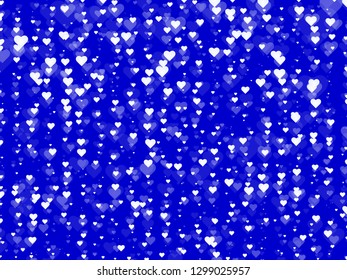 Many heart icon vector blue background. Love symbol for Valentine's Day sign in Flat style for graphic and web design or logo. EPS10