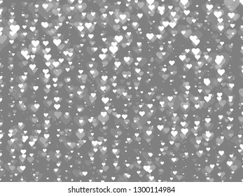 Many heart icon vector gray background. Love symbol for Valentine's Day sign in Flat style for graphic and web design or logo. EPS10