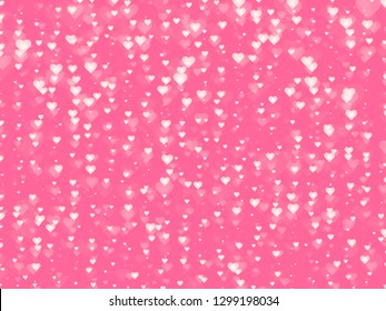 Many heart icon vector pink background. Love symbol for Valentine's Day sign in Flat style for graphic and web design or logo. EPS10