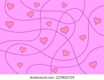 Many heart pattern romantic abstract background