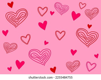 Many heart shape valentines day pattern background