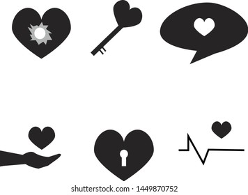 Many heart shapes  Heart set