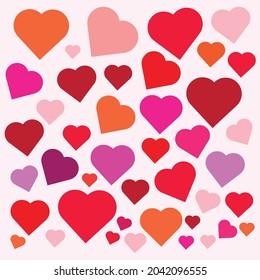 Many heart stickers with backgrounds can be used to make cards.