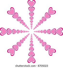 Many hearts in a flake