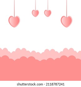 Muchos corazones vuelan. Diseño sencillo. Al corazón le encanta el fondo. Fondo vectorial.