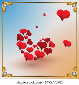 Many hearts in a gold frame