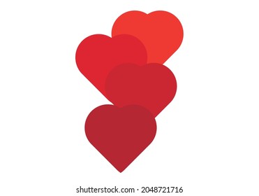 Many hearts of likes in social network.